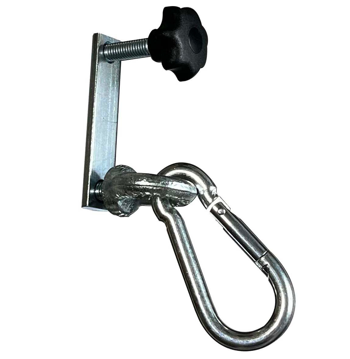 Close-up of single adjustable hook for resistance band wall mount