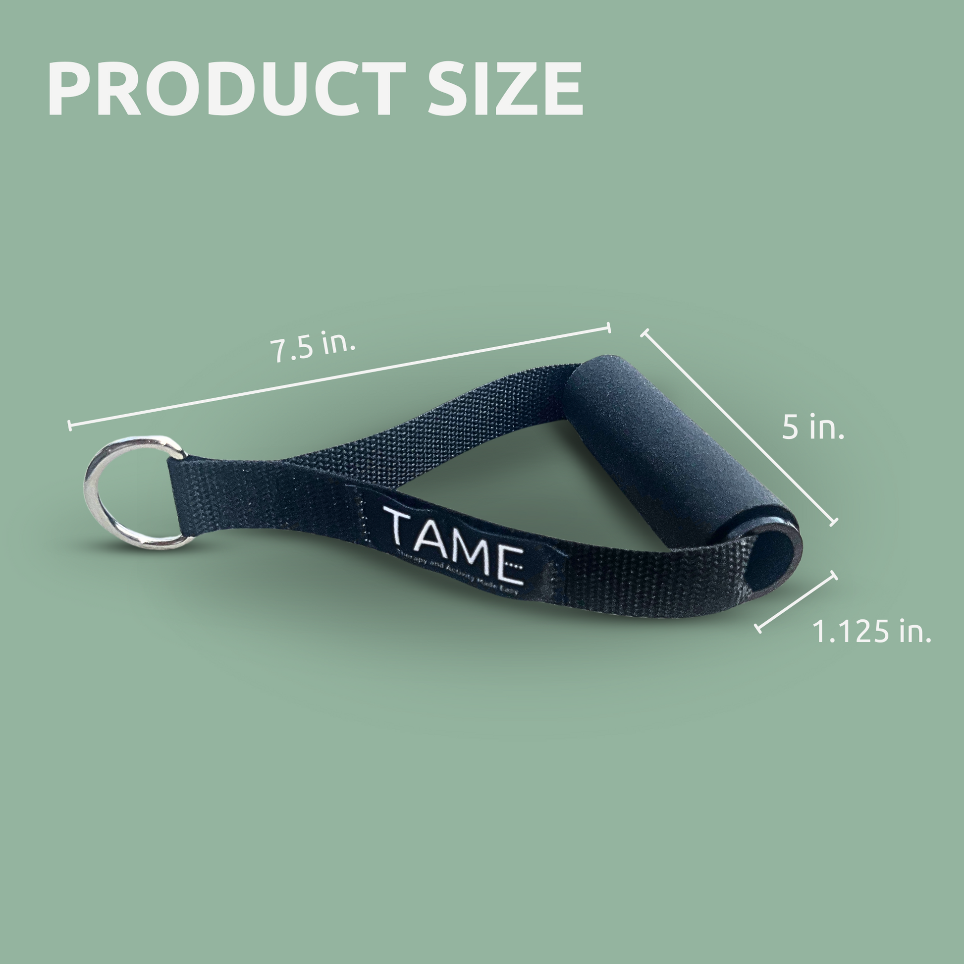 resistance band handle sizes, 7.5 x 5 x 1.125 inches