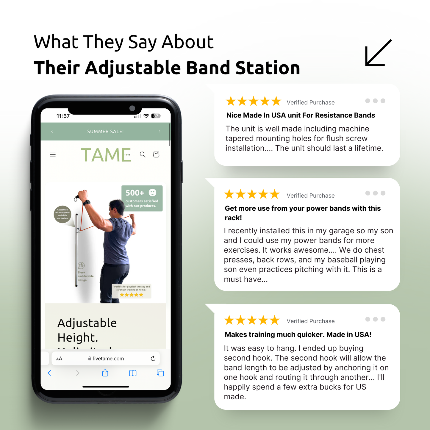 Five star reviews for adjustable resistance band station wall mount